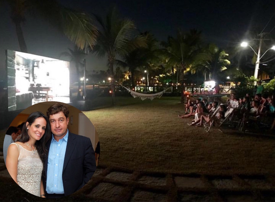 Flávia e Frank Abubakir promoveram sessão de cinema na Ilha de Itaparica  