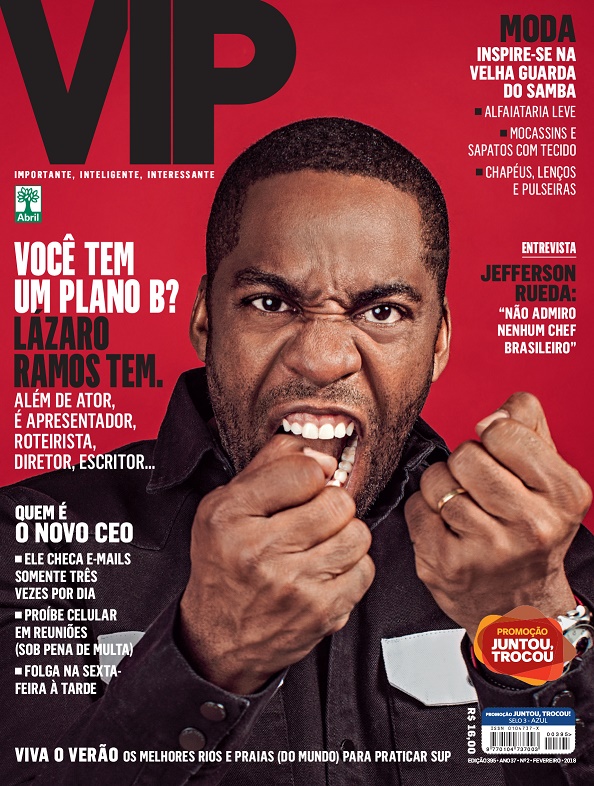 Lázaro Ramos é capa da Revista VIP de fevereiro 