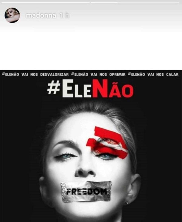 Madonna adere à campanha contra Bolsonaro: #EleNão