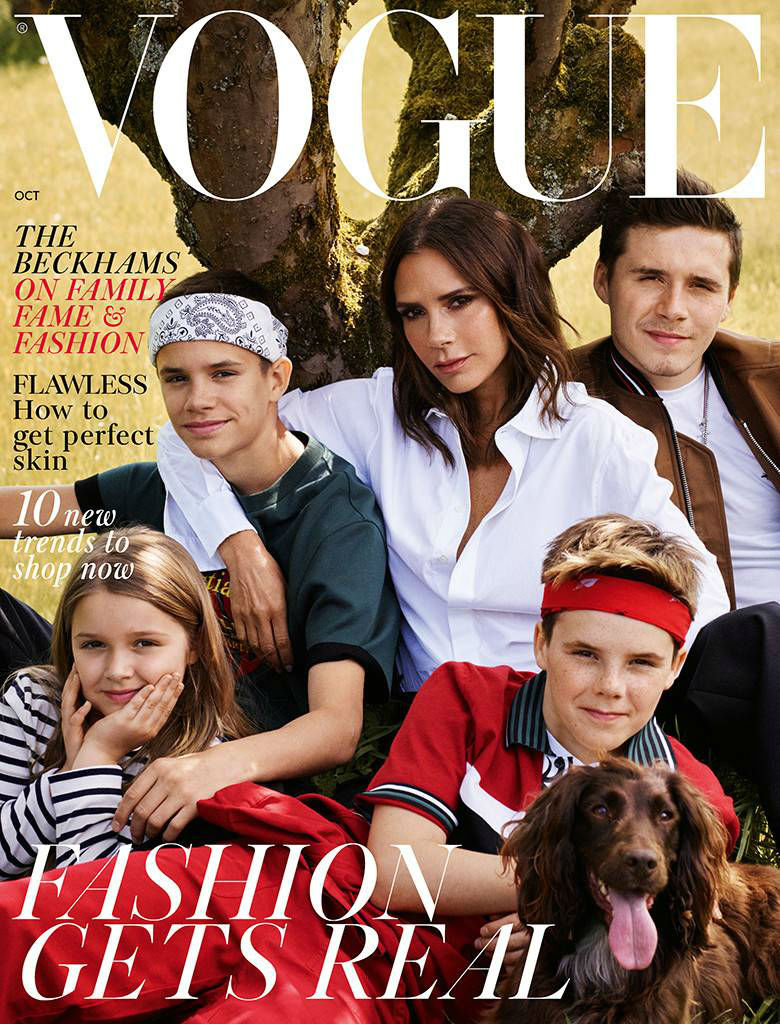 Victoria Beckham estrela capa da Vogue britânica ao lado dos filhos