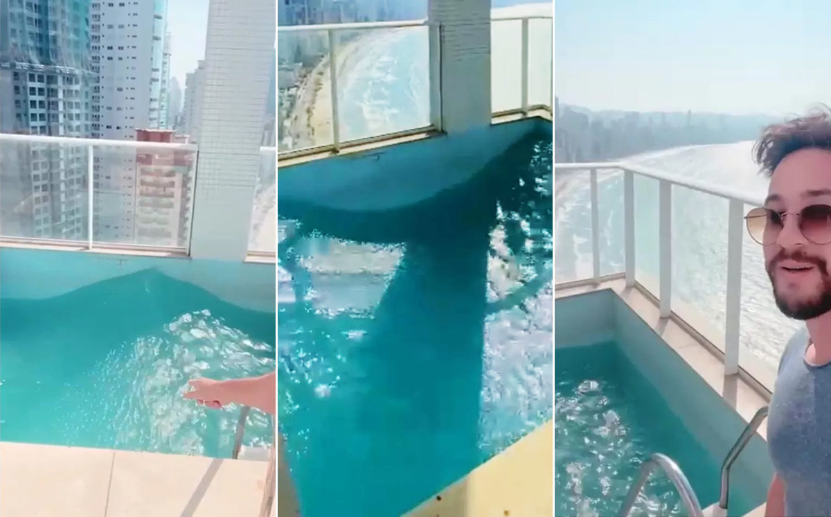 Prédio de Camboriú balança e cria 'ondas' na piscina em cobertura de R$ 17 milhões; veja vídeo