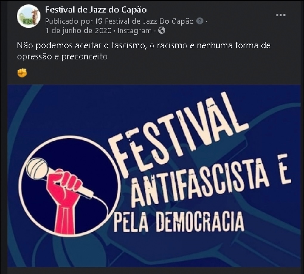 Governo Federal reprova post ‘antifascista’ e cita Deus para vetar apoio ao Festival de Jazz do Capão