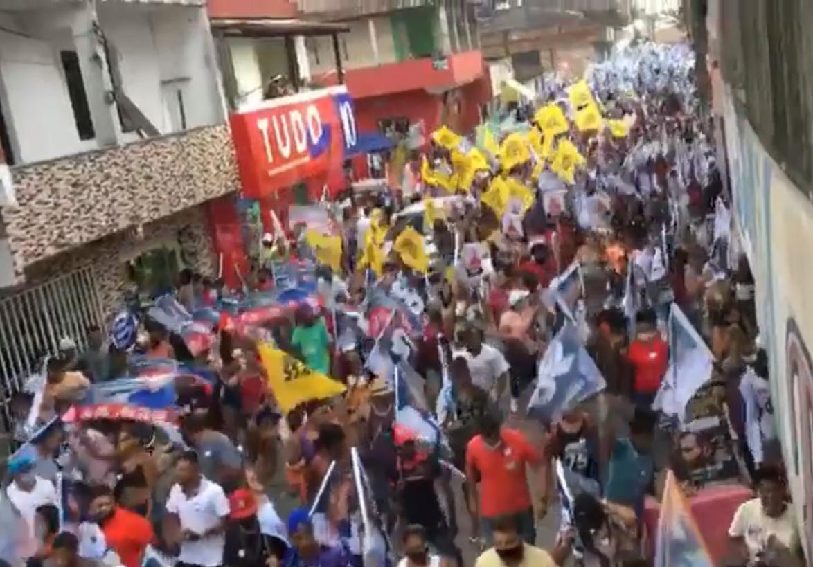 Candidatos promovem 'arrastões' e aglomerações na Bahia; veja vídeos