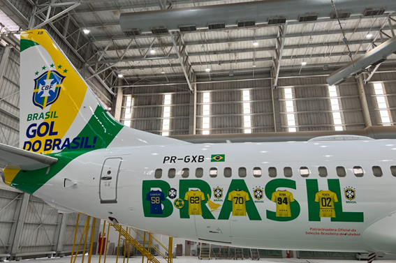 GOL cria arte especial e decora aeronave em homenagem à Seleção Brasileira 