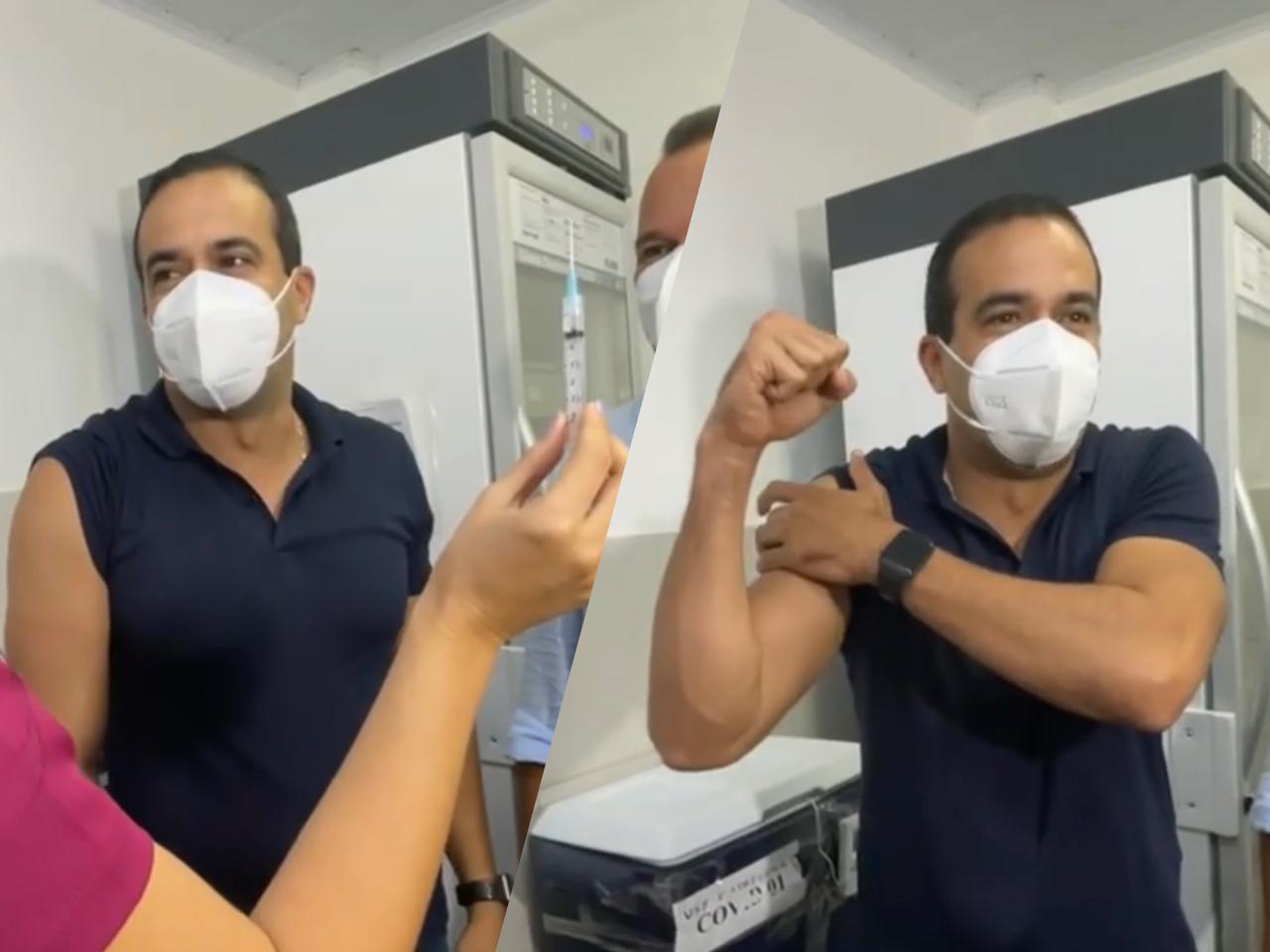 Aos 44 anos, Bruno Reis é vacinado contra a covid-19