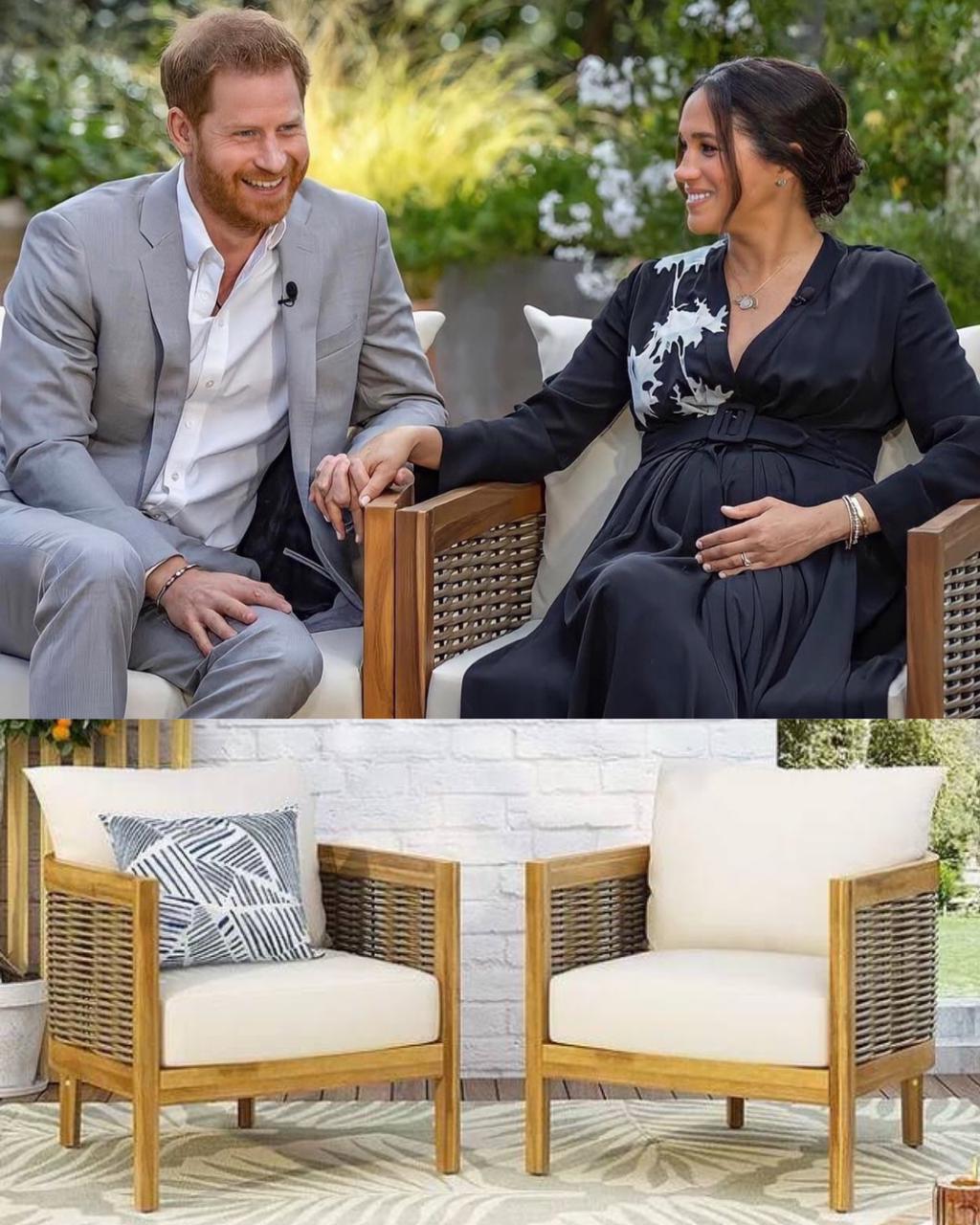 Cadeiras usadas por Meghan e Harry esgotam após entrevista com Oprah 