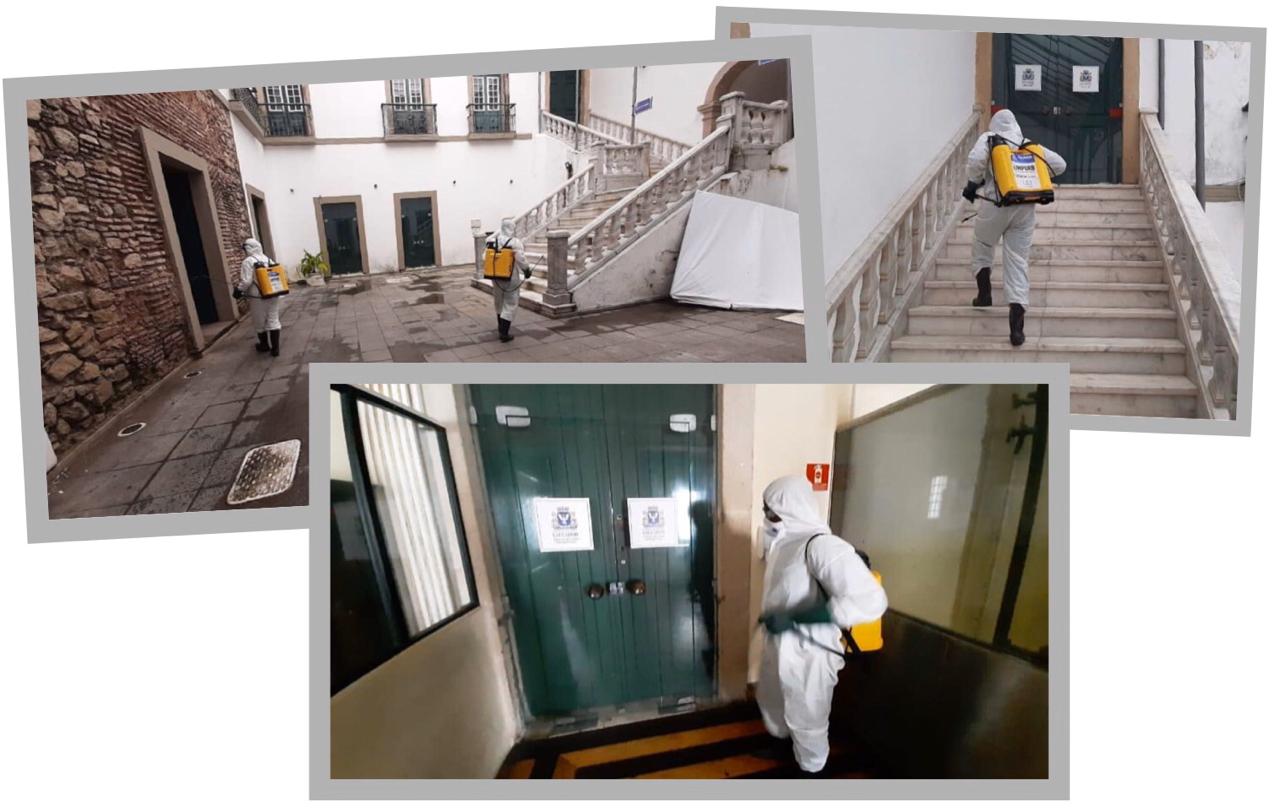 Câmara de Vereadores de Salvador passa por desinfecção como medida de proteção ao coronavírus