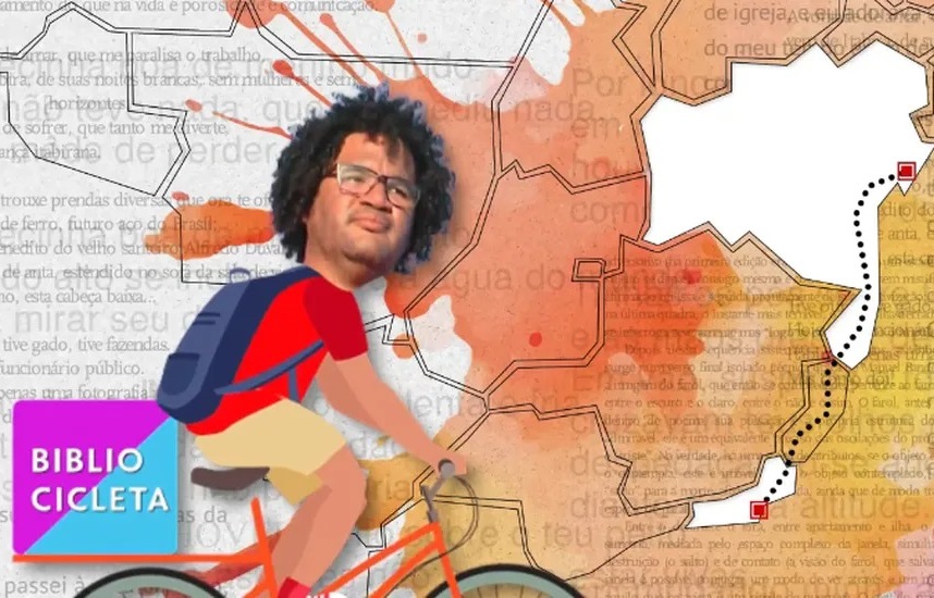 Programa na Globo apresenta artista que usa bike para distribuir livros em cidade na BA