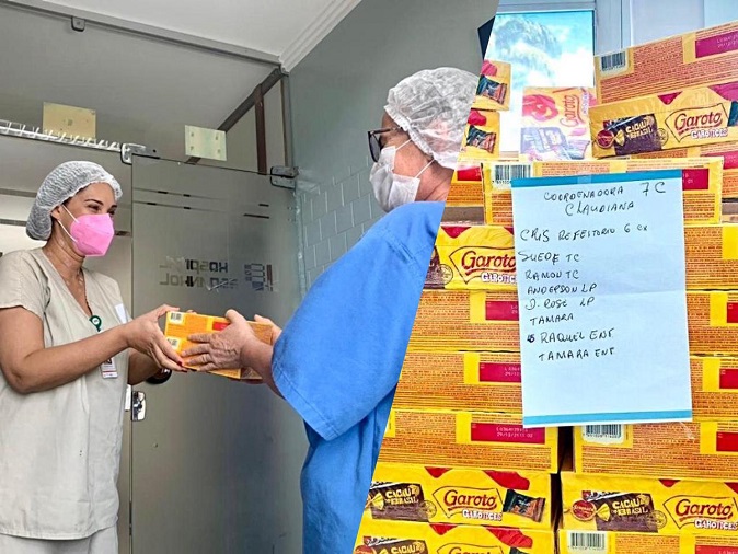 Ex-paciente anônimo distribui chocolates no Hospital Espanhol