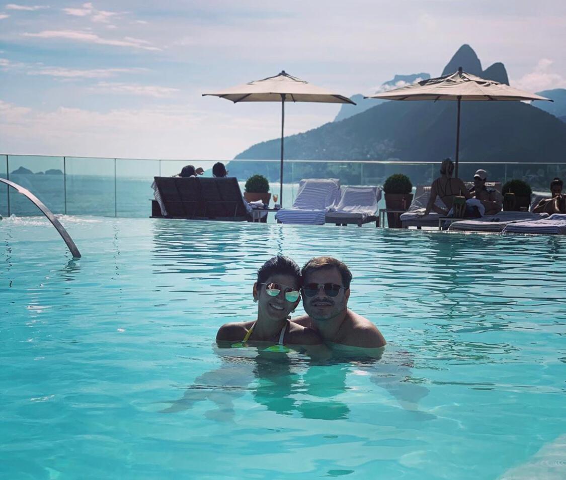 Clara e Roberto Calumby passam fim de semana no Rio de Janeiro