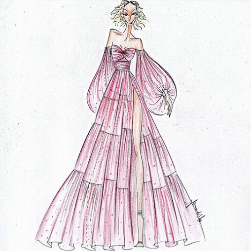 Vogue revela croqui de vestido que Carol Trentini usará no Baile
