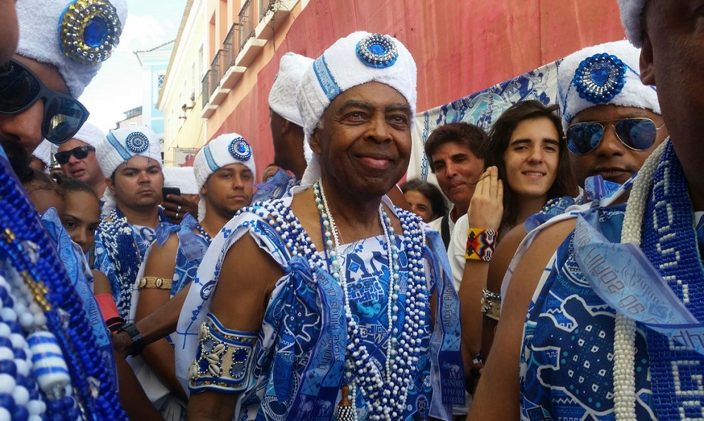 Gilberto Gil faz homenagem ao Filhos de Gandhy no aniversário do afoxé