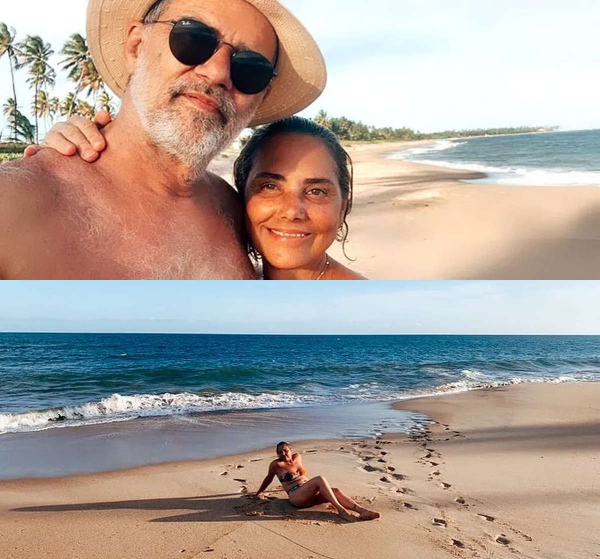 Heloisa Périssé e o marido curtem praia na Bahia: ‘Salvador e suas bençãos’