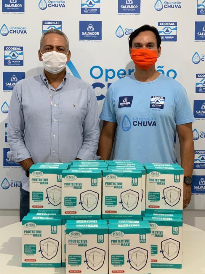 Máscaras doadas pela Ambev são entregues a Defesa Civil de Salvador