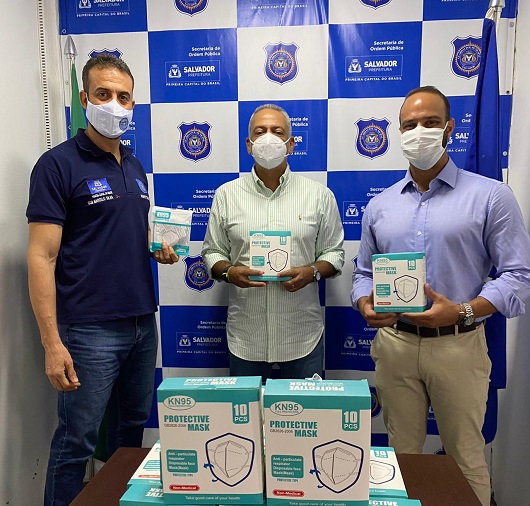 Guarda Civil Municipal de Salvador recebe lotes de máscaras de proteção para combate à pandemia