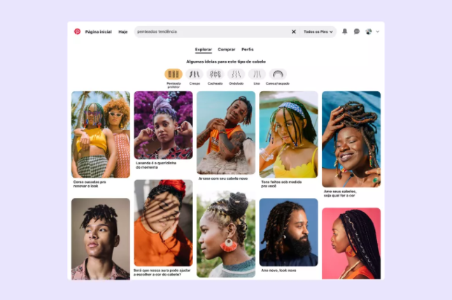 Pinterest lança filtro de pesquisa por tipos de cabelo no Brasil