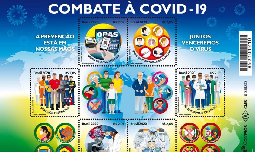 Correios lançam selos em homenagem a ações de combate à pandemia