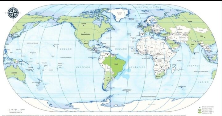 Novo mapa do IBGE mostra Brasil no centro do mundo