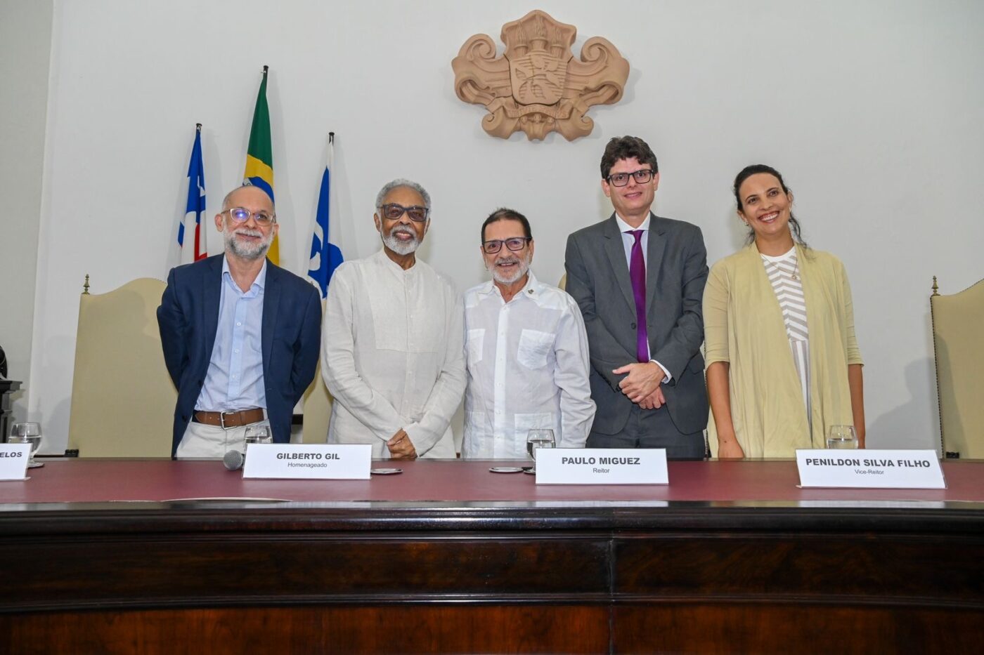 Luís Augusto Vasconcelos, Gilberto GIl, Paulo Miguez, Penildon Silva Filho e Sophia Rocha