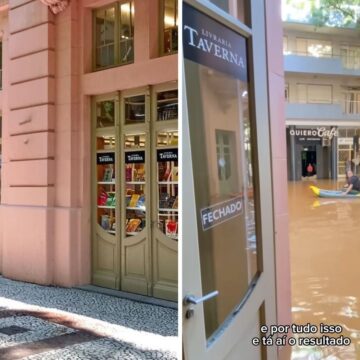 Tradicional livraria de Porto Alegre está entre espaços afetados pelas chuvas no RS: ‘sonho levado pela água’