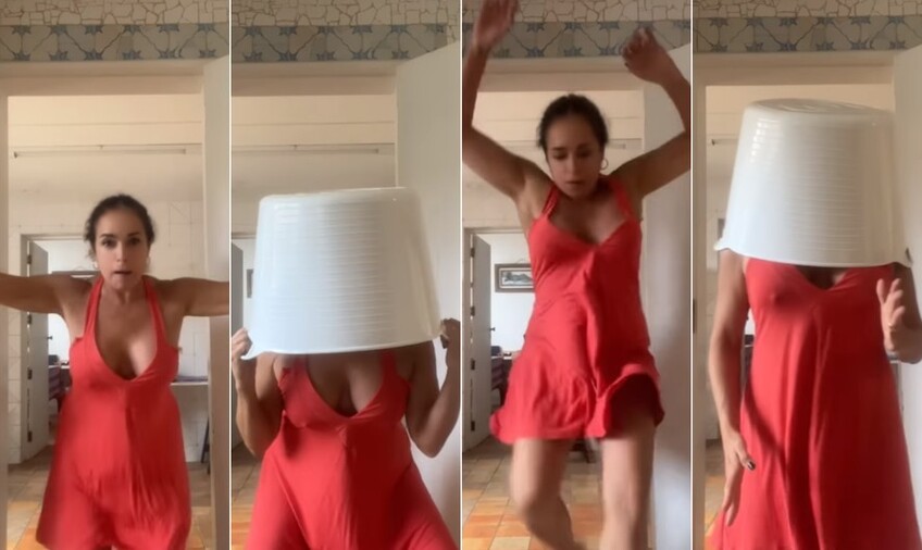 Daniela Mercury diverte a web ao mostrar criação de coreografias em casa: ‘Uma bacia e um sonho’