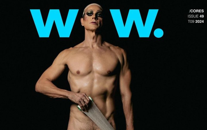 Reynaldo Gianecchini posa nu para capa de revista em homenagem à arte drag