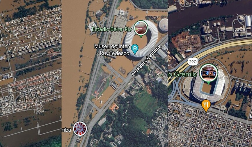 Google Maps passa a mostrar situação das áreas afetadas pelas enchentes no Rio Grande do Sul