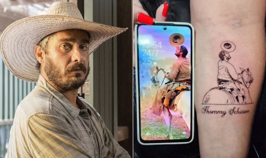 Irmã de Thommy Schiavo faz tatuagem em homenagem ao ator