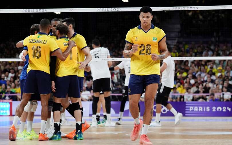 Paris-2024: Brasil vence Egito por 3 sets a 0 e avança às quartas de final no vôlei masculino