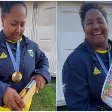 Ouro em Paris, Beatriz Souza faz unboxing de caixinha dos medalhistas e revela destino do presente