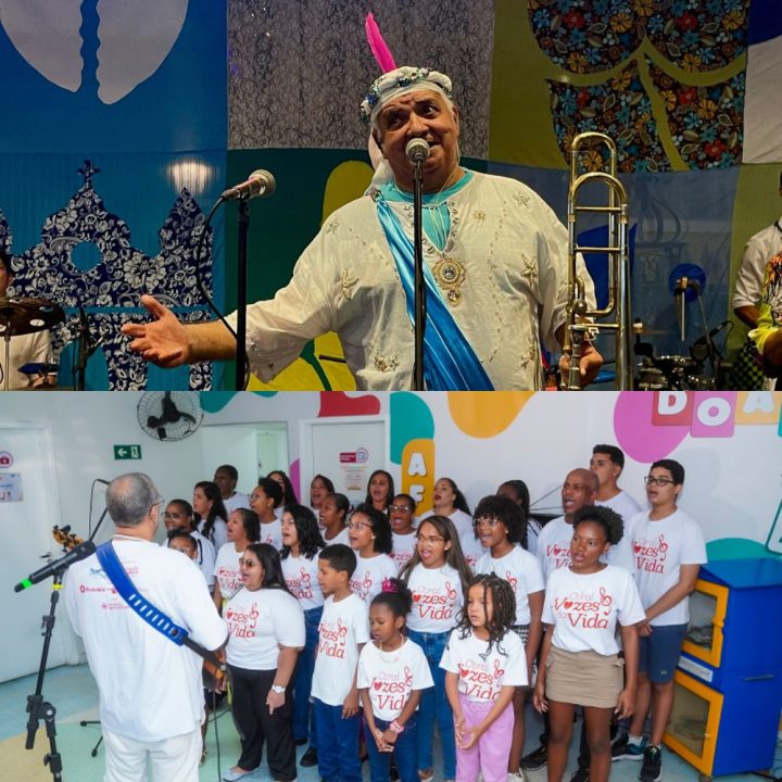 Gerônimo se junta a coral em apresentação inédita para crianças do GACC: ‘A música é capaz de unir exércitos e curar doenças’
