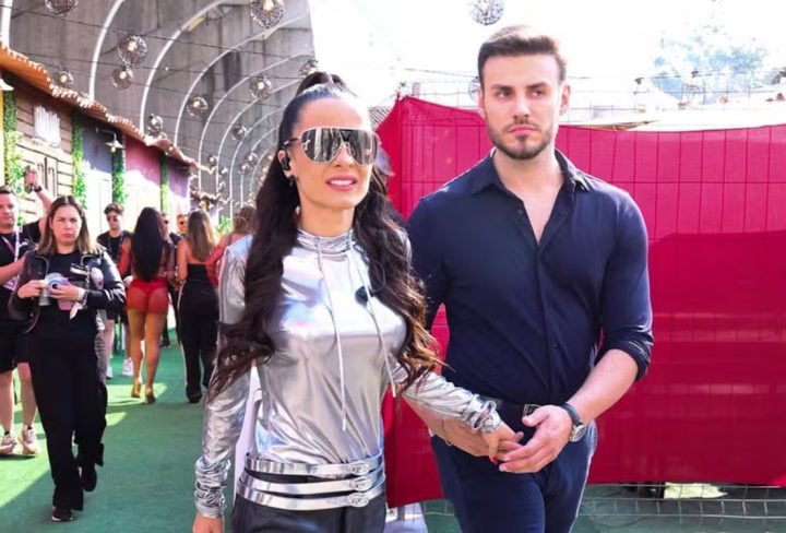 Maiara chega de mãos dadas com Matheus Gabriel a festival em São Paulo