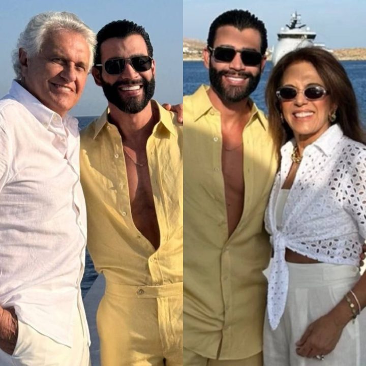 Governador de Goiás e esposa baiana celebram aniversário de Gusttavo Lima em alto mar na Grécia