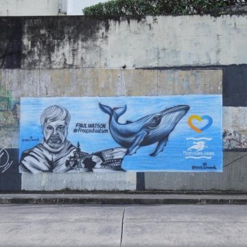 ‘Mural da Liberdade’: Salvador ganha arte em defesa das baleias e de justiça para ativista