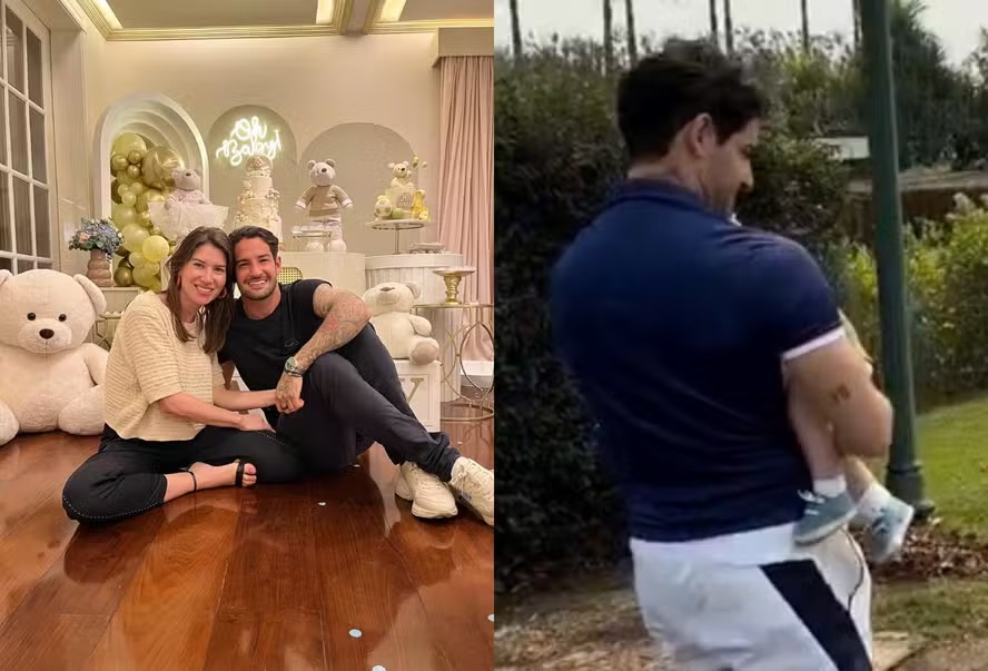 Filha de Silvio Santos, Rebeca Abravanel homenageia o marido, Pato, com vídeo raro ao lado do filho