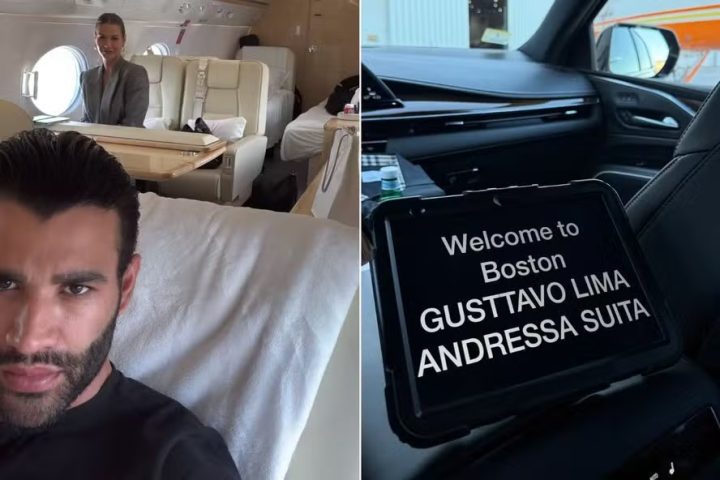 Gusttavo Lima mostra viagem de jatinho com Andressa Suita: ‘Da roça para Harvard’