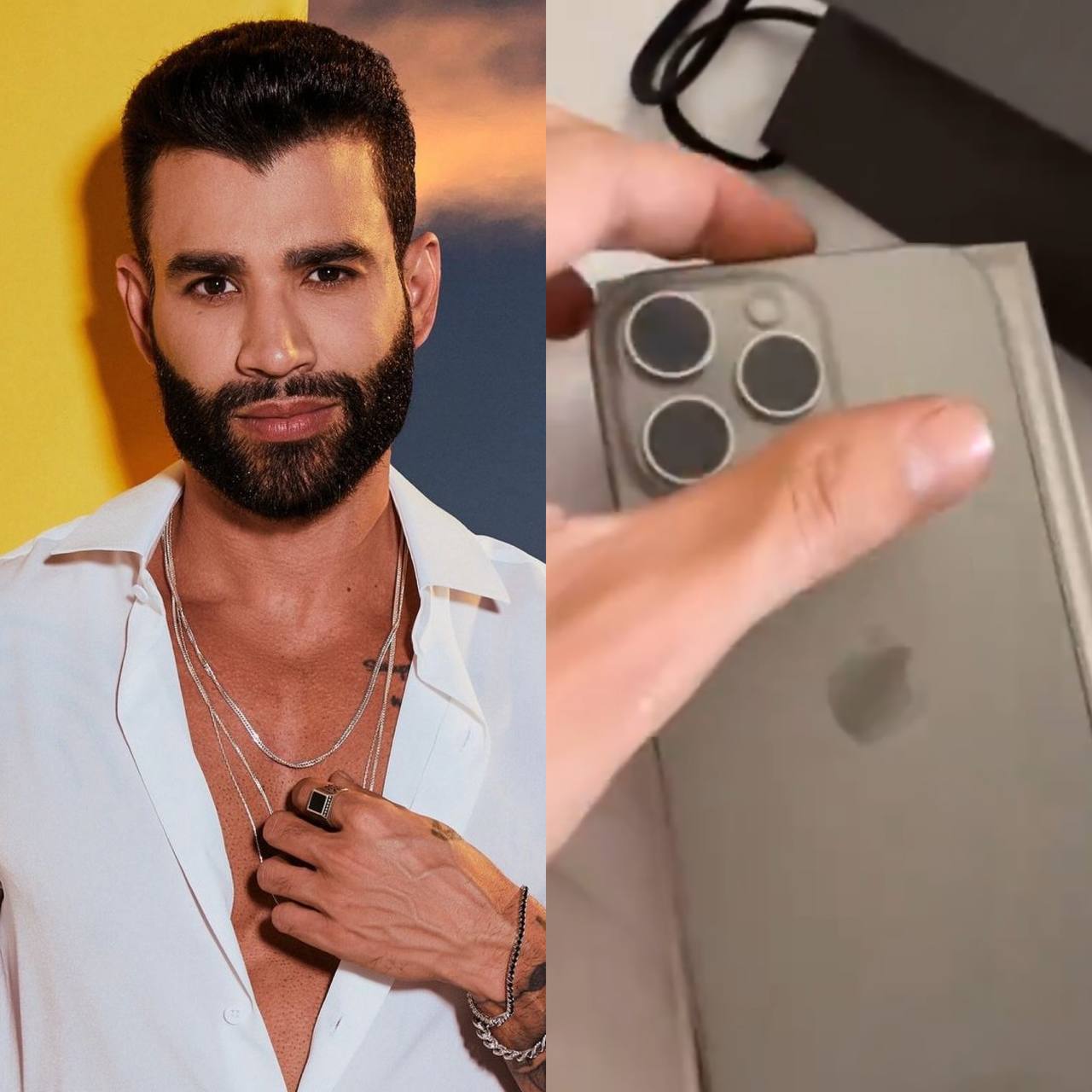 Gusttavo Lima ganha iPhone de quase R$ 11 mil de fã: ‘Povo do coração bom’