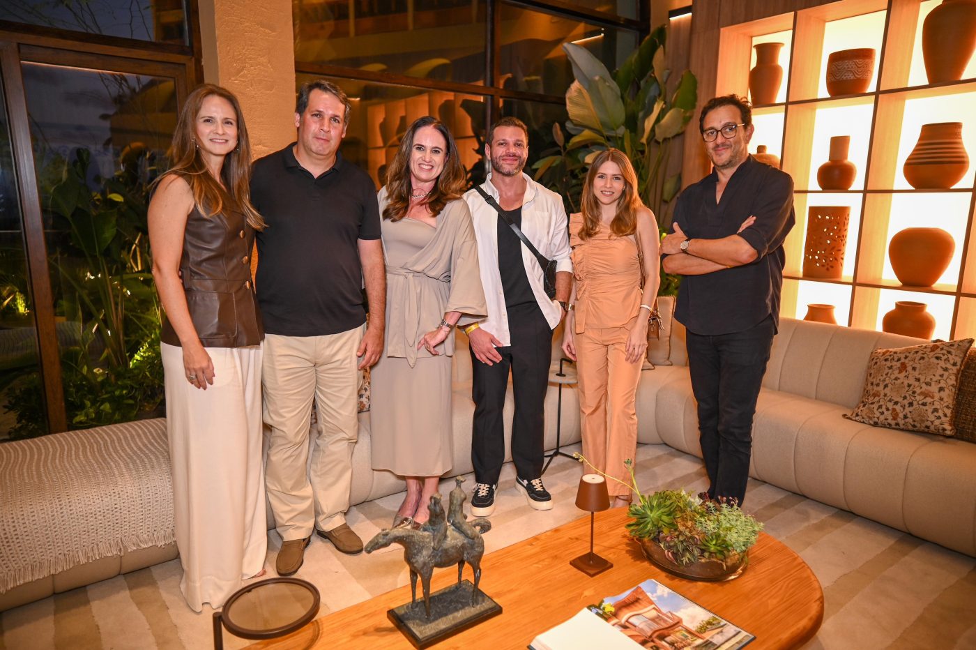 Marina, Zeca Fernandes, Christiane Peleteiro, Felipe Scanferla, Bruna Milcent e Maurício Lamosa