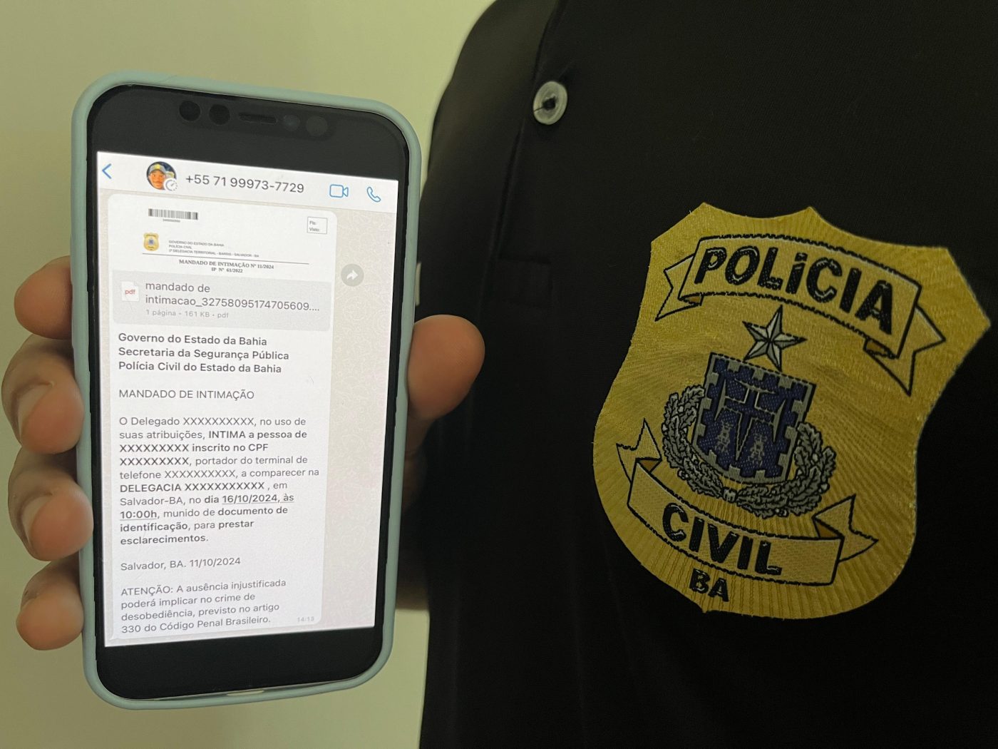 Polícia Civil da Bahia passa a enviar intimações via WhatsApp; saiba mais