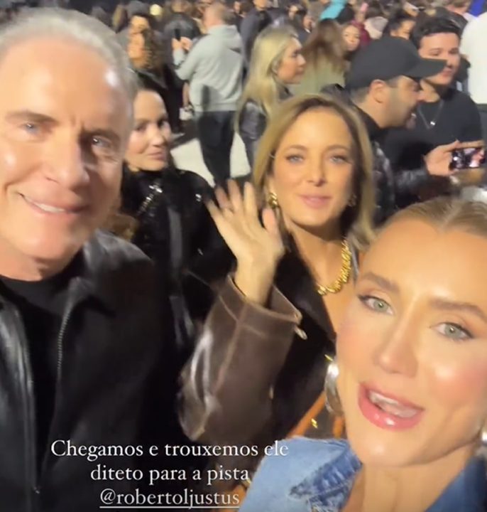 Rafa leva Tici Pinheiro, Ana Paula Siebert e Roberto Justus para show de Bruno Mars