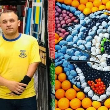 Jovem transforma mercadinho da Bahia em galeria de arte com obras criativas