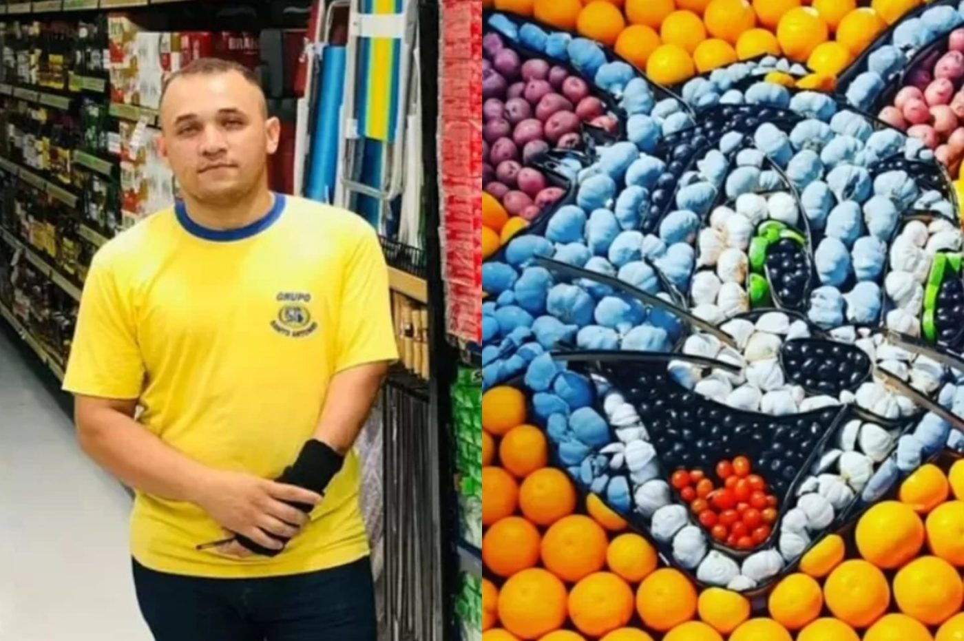 Jovem transforma mercadinho da Bahia em galeria de arte com obras criativas