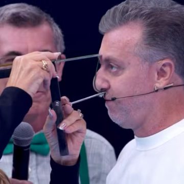 Luciano Huck vence desafio de maior nariz em programa; saiba o tamanho