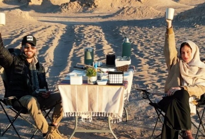 Mari Gonzalez e Pipo Marques curtem acampamento romântico no deserto