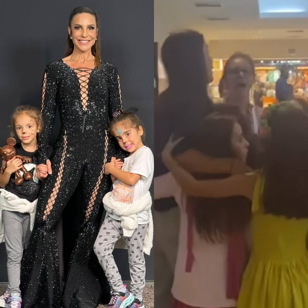 Ivete Sangalo é cercada por fãs ao levar filhas ao cinema em Salvador