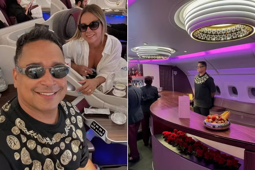 Carla Perez and Xanddy returned to Brazil first class on a luxury plane after vacationing in Thailand