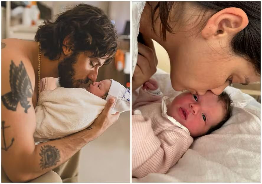 Irmã de Chay Suede se derrete ao conhecer sobrinha caçula