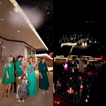 Virginia faz ‘nevar’ em Goiânia com decoração extravagante de Natal em sua mansão