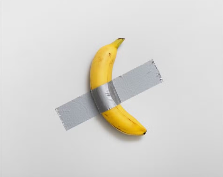 The famous banana stuck to the wall sold for more than R million at auction