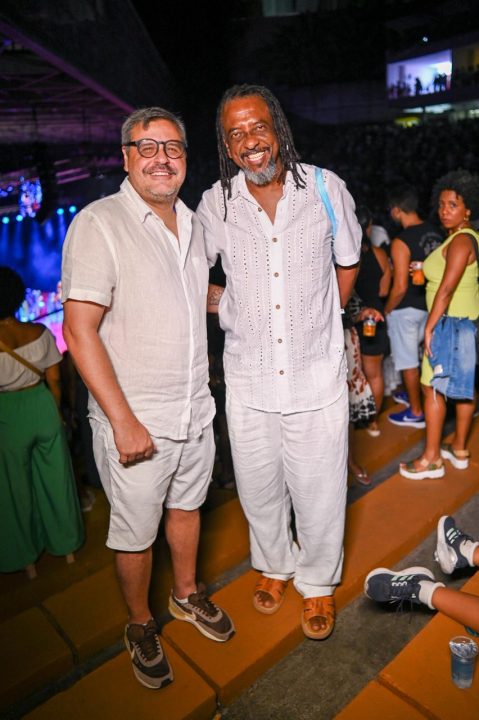 Alex Pinto e Jorge Washington no show de 50 anos do Ilê Aiyê. Foto: Elias Dantas/Alô Alô Bahia